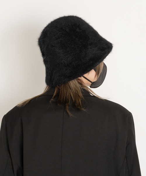 polka polka(ポルカポルカ)の「ふわふわシャギー バケットハット(ハット・レディース・ブラック/アイボリー・FREE)」の6枚目の写真