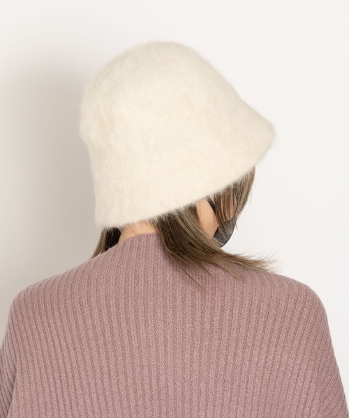 polka polka(ポルカポルカ)の「ふわふわシャギー バケットハット(ハット・レディース・ブラック/アイボリー・FREE)」の9枚目の写真