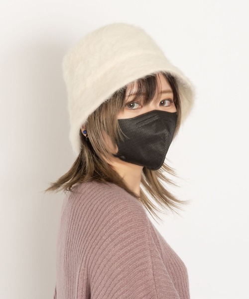 polka polka(ポルカポルカ)の「ふわふわシャギー バケットハット(ハット・レディース・ブラック/アイボリー・FREE)」の8枚目の写真