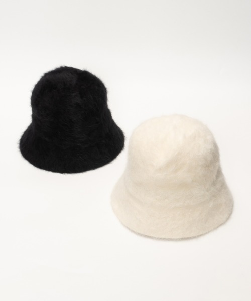 polka polka(ポルカポルカ)の「ふわふわシャギー バケットハット(ハット・レディース・ブラック/アイボリー・FREE)」の10枚目の写真