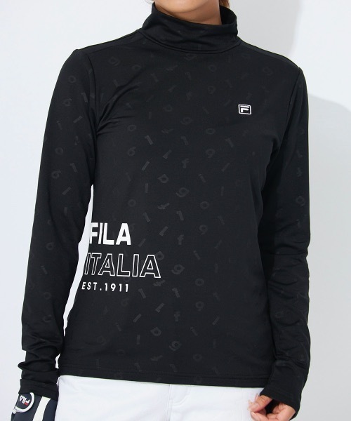 FILA GOLF（フィラゴルフ ）の「【FILA GOLF:フィラゴルフ】レディース長袖モックネックシャツ　ゴルフ（シャツ/ブラウス・レディース・レッド/オフホワイト/ブラック・LARGE/MEDIUM/X-LARGE）」の5枚目の写真