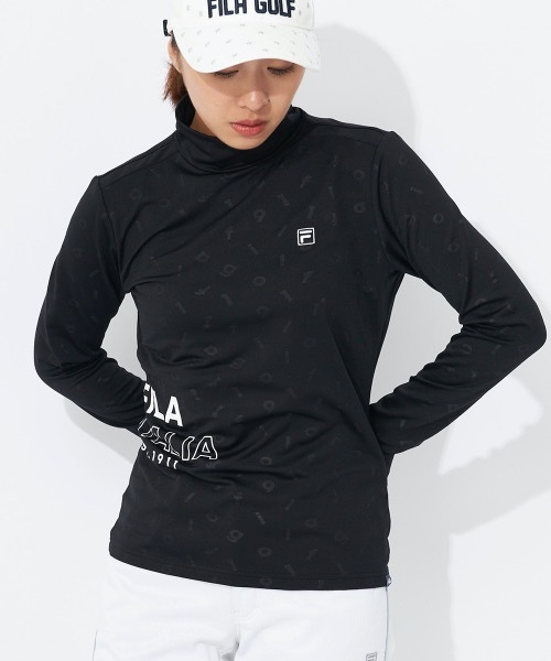 FILA GOLF（フィラゴルフ ）の「【FILA GOLF:フィラゴルフ】レディース長袖モックネックシャツ　ゴルフ（シャツ/ブラウス・レディース・レッド/オフホワイト/ブラック・LARGE/MEDIUM/X-LARGE）」の4枚目の写真