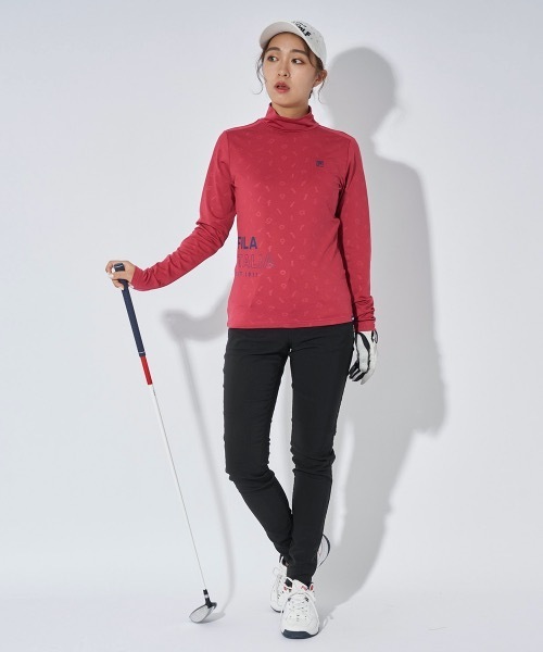 FILA GOLF（フィラゴルフ ）の「【FILA GOLF:フィラゴルフ】レディース長袖モックネックシャツ　ゴルフ（シャツ/ブラウス・レディース・レッド/オフホワイト/ブラック・LARGE/MEDIUM/X-LARGE）」の13枚目の写真