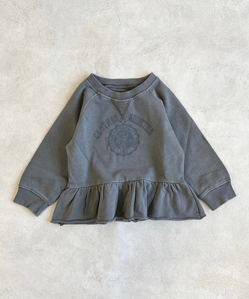 BIG FIELD(ビッグフィールド)の「ピグメントプリントチュニック(90~150cm)(チュニック・キッズ・チャコール/ピンク/オフホワイト・120/110/140/130/150/100/90)」の3枚目の写真