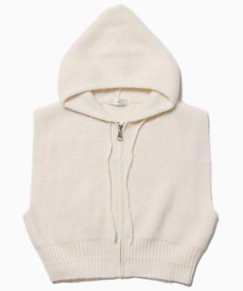 ROOPTOKYO（ループトウキョウ）の「▲ショート丈フルジップニットベスト（ベスト・レディース・ホワイト/ライトブラウン/グレー/ブラック・FREE）」の5枚目の写真