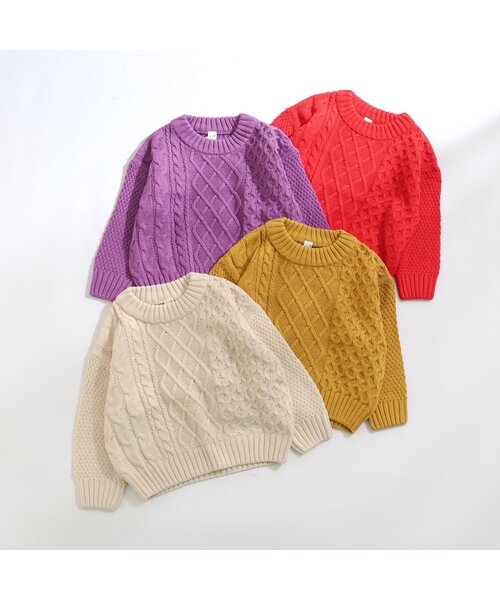 セール】【洗える・ケーブル編み】イロドリニット（ニット/セーター