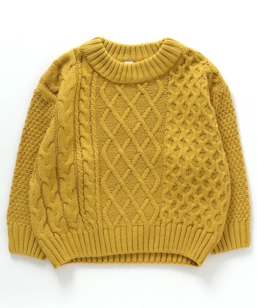 apres les cours(アプレレクール)の「【洗える・ケーブル編み】イロドリニット(ニット/セーター・キッズ・イエロー/ラベンダー/アイボリー/レッド・90/110/130/120/140/100/80)」の7枚目の写真