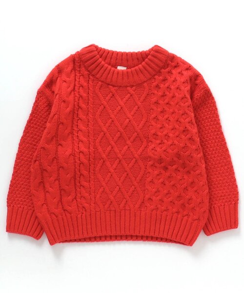 apres les cours(アプレレクール)の「【洗える・ケーブル編み】イロドリニット(ニット/セーター・キッズ・イエロー/ラベンダー/アイボリー/レッド・90/110/130/120/140/100/80)」の6枚目の写真