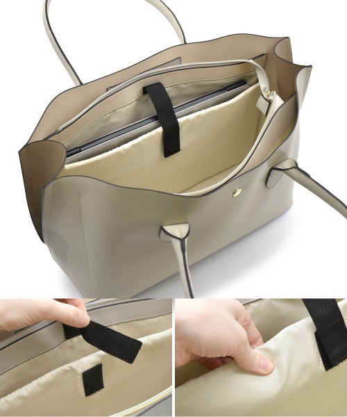7days Life Styling（セブンデイズライフスタイリング）の「【A4対応】Legato Largo PC収納付軽量トートバッグ（トートバッグ・レディース・ブラック/ライトグレー/グレイッシュベージュ・FREE）」の19枚目の写真