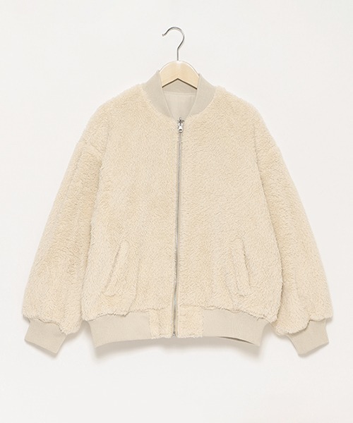 LOVETOXIC（ラブトキシック）の「裏ボアMA1（ブルゾン・キッズ・ベージュ/ブラック/カーキ・SS/S/L/M）」の6枚目の写真