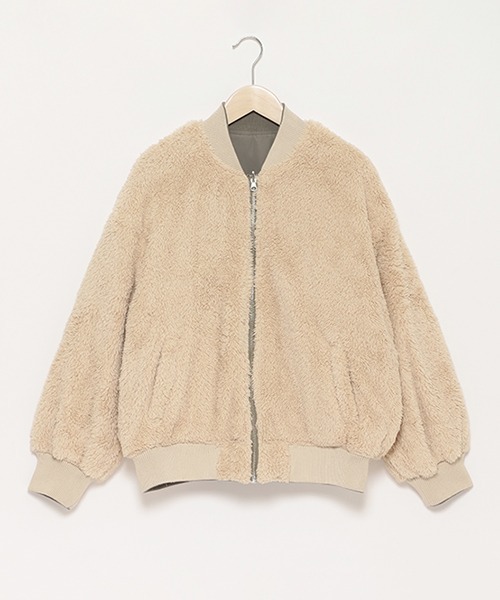 LOVETOXIC（ラブトキシック）の「裏ボアMA1（ブルゾン・キッズ・ベージュ/ブラック/カーキ・SS/S/L/M）」の8枚目の写真