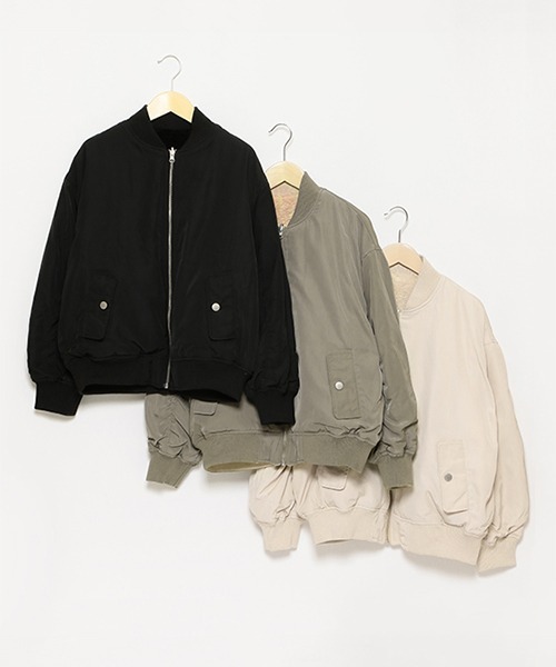 LOVETOXIC（ラブトキシック）の「裏ボアMA1（ブルゾン・キッズ・ベージュ/ブラック/カーキ・SS/S/L/M）」の4枚目の写真