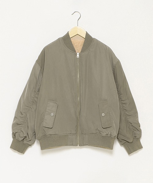 LOVETOXIC（ラブトキシック）の「裏ボアMA1（ブルゾン・キッズ・ベージュ/ブラック/カーキ・SS/S/L/M）」の20枚目の写真