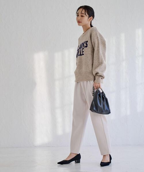 coen（コーエン）の「REVERSEWARMテーパードイージーパンツ（WEB限定カラー）（その他パンツ・レディース・ブラック/オリーブ/ナチュラル/ライトグレー/ダークグレー・M/L）」の20枚目の写真