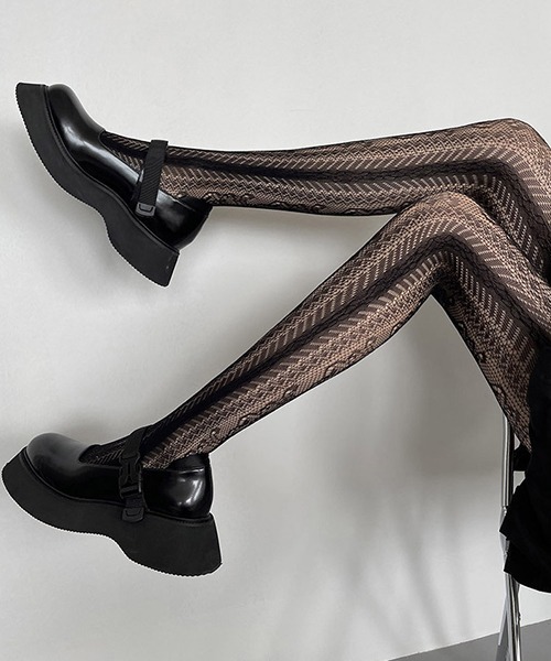 c.u.l（シーユーエル）の「総レース 花柄タイツ cula757（タイツ/ストッキング・レディース・ブラック/ホワイト・FREE）」の5枚目の写真