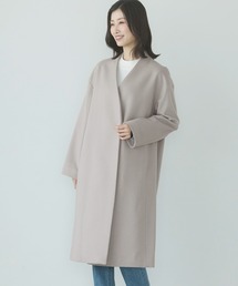 カシミヤ100% ノーカラーコート レディース sakishimatokyo ノーカラーコート コート ボリュームノーカラー