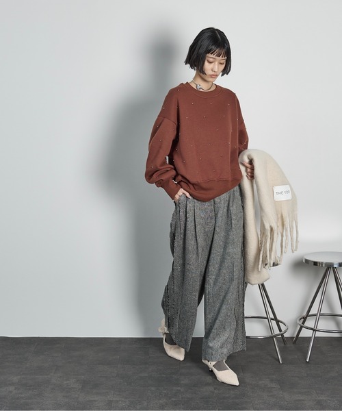 スリッダAP STUDIO thriddaスウェットプルオーバーA24405 スリッダAP STUDIO thriddaスウェットプルオーバーA24405