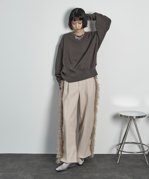 THE YOn（ザヨン）の「ドットスタッズスウェットプルオーバー（スウェット・レディース・オートミール/ネイビー/チャコールグレー/ピンク/ボルドー・FREE）」の21枚目の写真