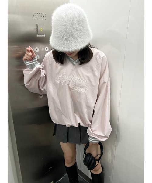 WC（ダブル シー）の「ユニフォームナイロンプルオーバー（ジャージ・レディース・ピンク/ネイビー・FREE）」の11枚目の写真