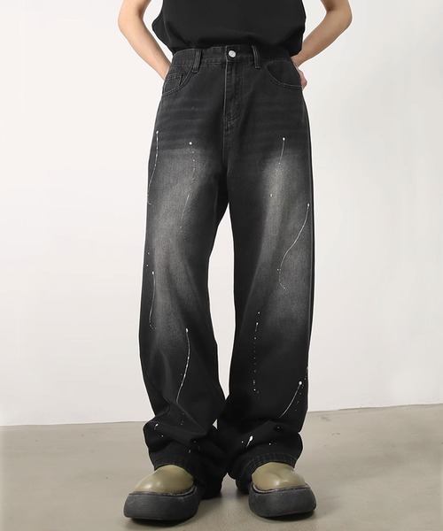 Theater code（シアターコード）の「△splash paint denim pants