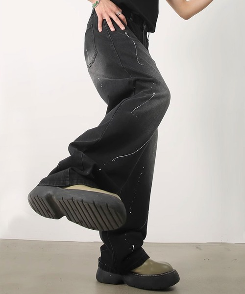 Theater code（シアターコード）の「△splash paint denim pants