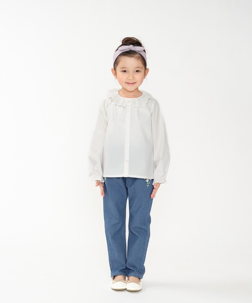 Moujonjon（ムージョンジョン）の「お花刺繍デニムパンツ（デニムパンツ・キッズ・ネイビー・130/140/90/110/120/100）」の11枚目の写真