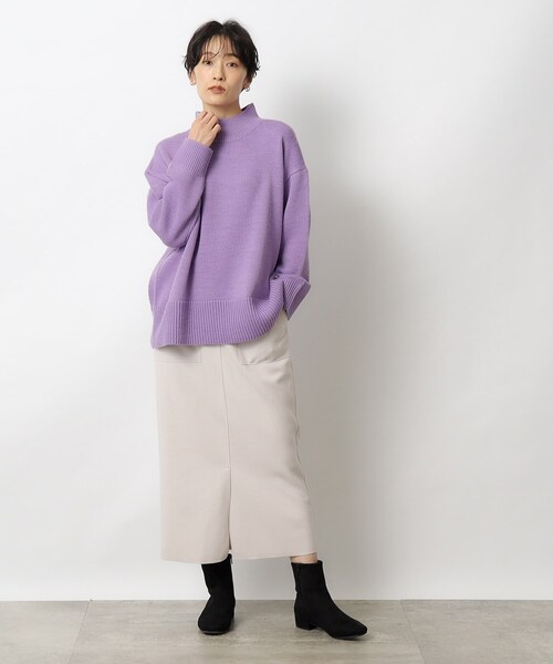 OPAQUE.CLIP（オペークドットクリップ）の「◆≪S-LLsize≫ ウールライク ジャージタイトスカート【洗濯機洗い可】（スカート・レディース・チャコールグレー/グレー/ナチュラル・40/38/42/36）」の7枚目の写真