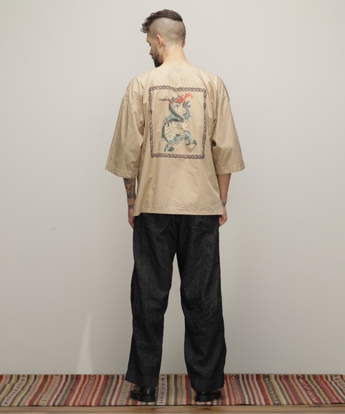 Schott(ショット)の「Schott/ショット/DABO SHIRT "DRAGON"/ダボシャツ "ドラゴン"(シャツ/ブラウス・メンズ・ベージュ/ホワイト・M/L/XL)」の15枚目の写真
