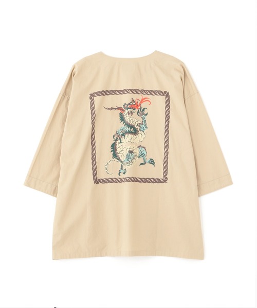 Schott(ショット)の「Schott/ショット/DABO SHIRT "DRAGON"/ダボシャツ "ドラゴン"(シャツ/ブラウス・メンズ・ベージュ/ホワイト・M/L/XL)」の18枚目の写真
