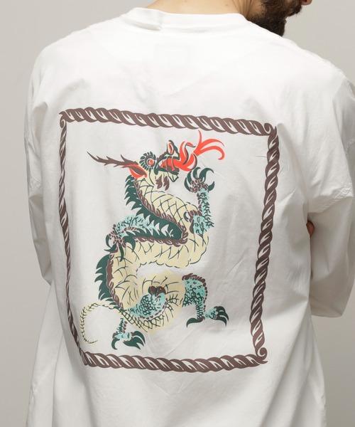 Schott(ショット)の「Schott/ショット/DABO SHIRT "DRAGON"/ダボシャツ "ドラゴン"(シャツ/ブラウス・メンズ・ベージュ/ホワイト・M/L/XL)」の12枚目の写真