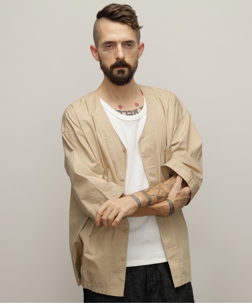 Schott(ショット)の「Schott/ショット/DABO SHIRT "DRAGON"/ダボシャツ "ドラゴン"(シャツ/ブラウス・メンズ・ベージュ/ホワイト・M/L/XL)」の6枚目の写真