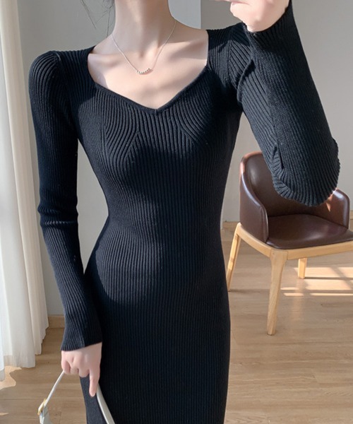 Miniministore（ミニミニストア）の「ニットワンピース ロングマーメイドワンピ（ワンピース・レディース・アイボリー/ブラック・フリー）」の6枚目の写真