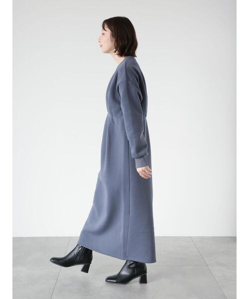 Te chichi TERRASSE（テチチテラス）の「裏起毛タックワンピース（ワンピース・レディース・ブラック/ブルー/オフホワイト・F）」の9枚目の写真