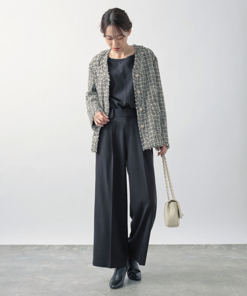 BARNYARDSTORM（バンヤードストーム）の「BARNYARDSTORM / ダブルクロス裏起毛ワイドパンツ【WEB限定サイズL】（スラックス・レディース・モカ/レッド/ブラック・0/1/2）」の4枚目の写真