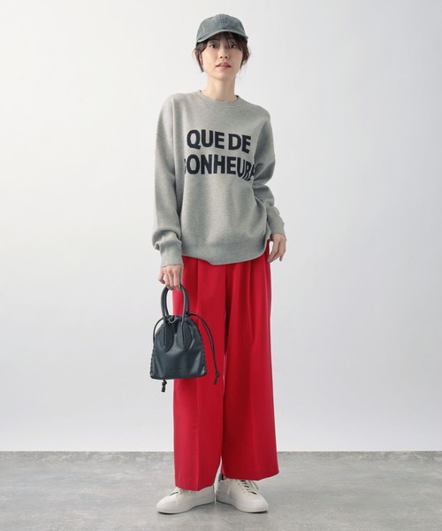 BARNYARDSTORM（バンヤードストーム）の「BARNYARDSTORM / ダブルクロス裏起毛ワイドパンツ【WEB限定サイズL】（スラックス・レディース・モカ/レッド/ブラック・0/1/2）」の6枚目の写真