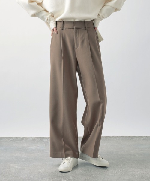 BARNYARDSTORM（バンヤードストーム）の「BARNYARDSTORM / ダブルクロス裏起毛ワイドパンツ【WEB限定サイズL】（スラックス・レディース・モカ/レッド/ブラック・0/1/2）」の9枚目の写真