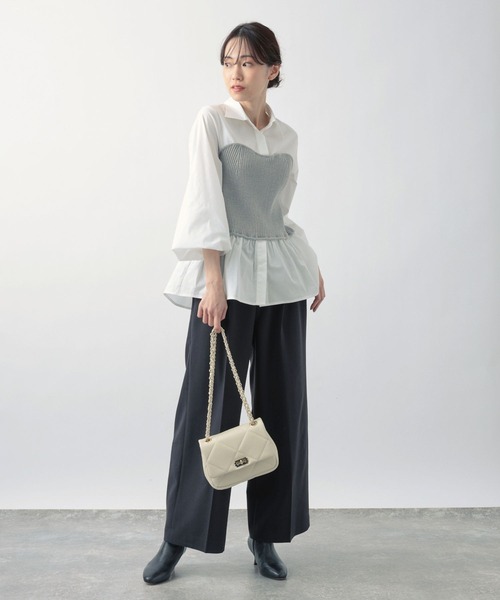 BARNYARDSTORM（バンヤードストーム）の「BARNYARDSTORM / ダブルクロス裏起毛ワイドパンツ【WEB限定サイズL】（スラックス・レディース・モカ/レッド/ブラック・0/1/2）」の11枚目の写真