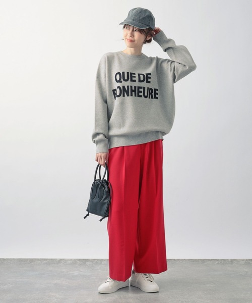 BARNYARDSTORM（バンヤードストーム）の「BARNYARDSTORM / ダブルクロス裏起毛ワイドパンツ【WEB限定サイズL】（スラックス・レディース・モカ/レッド/ブラック・0/1/2）」の17枚目の写真