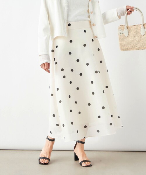 NOLLEY’S（ノーリーズ）の「ウォッシャブルシアードットフレアスカート（スカート・レディース・ブルー系その他7/ホワイト系その他5・38/36）」の18枚目の写真