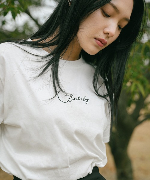 select MOCA（セレクトモカ）の「ロゴ刺繍Tシャツ（Tシャツ/カットソー・レディース・ネイビー/ブラック/オフホワイト・FREE）」の7枚目の写真