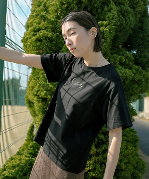 select MOCA（セレクトモカ）の「ロゴ刺繍Tシャツ（Tシャツ/カットソー・レディース・ネイビー/ブラック/オフホワイト・FREE）」の21枚目の写真