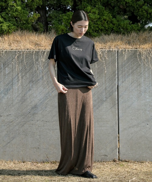 select MOCA（セレクトモカ）の「ロゴ刺繍Tシャツ（Tシャツ/カットソー・レディース・ネイビー/ブラック/オフホワイト・FREE）」の6枚目の写真