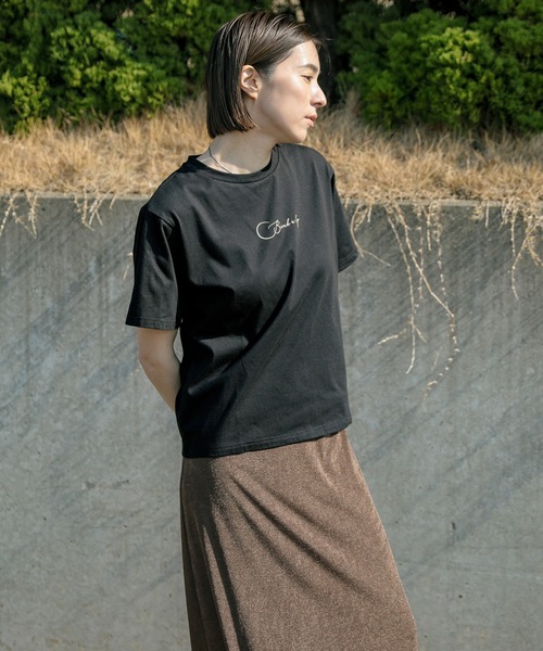 select MOCA（セレクトモカ）の「ロゴ刺繍Tシャツ（Tシャツ/カットソー・レディース・ネイビー/ブラック/オフホワイト・FREE）」の22枚目の写真