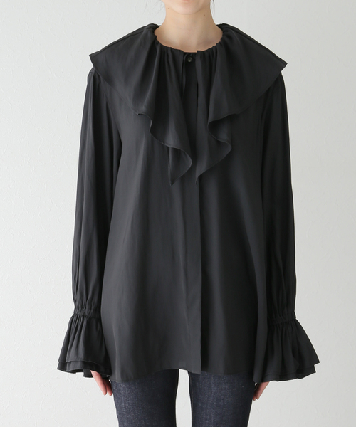 JOURNAL STANDARD カッセンラッフルカラーブラウス 長袖シャツ 23AW ブラック ジャーナルスタンダード 5-0204M 248405 JOURNAL STANDARD（ジャーナルスタンダード）の「カッセン