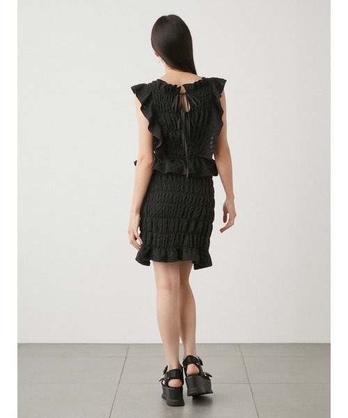 SNIDEL（スナイデル）の「シャーリングミニスカート（スカート・レディース・ライトブルー/アイボリー/ブラック・1/0）」の11枚目の写真