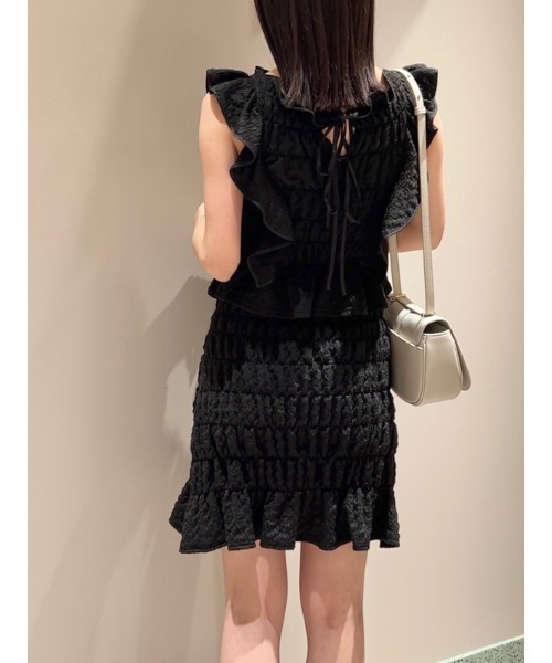 SNIDEL（スナイデル）の「シャーリングミニスカート（スカート・レディース・ライトブルー/アイボリー/ブラック・1/0）」の14枚目の写真