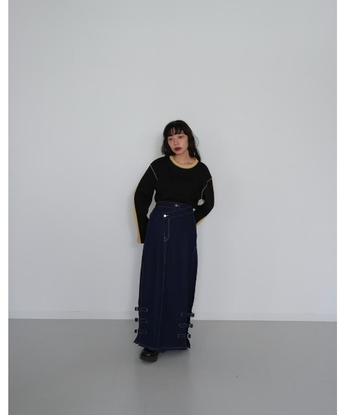 Enewd nina(エニュードニーナ)の「【ZOZO限定】バイカラー ライン リブ トップス ロンT カットソー ツートーン(Tシャツ/カットソー・レディース・アイボリー/ブルー/ブラック・FREE)」の19枚目の写真