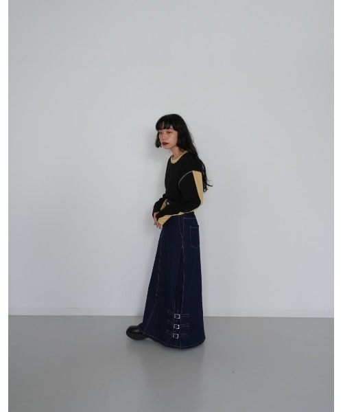 Enewd nina(エニュードニーナ)の「【ZOZO限定】バイカラー ライン リブ トップス ロンT カットソー ツートーン(Tシャツ/カットソー・レディース・アイボリー/ブルー/ブラック・FREE)」の21枚目の写真