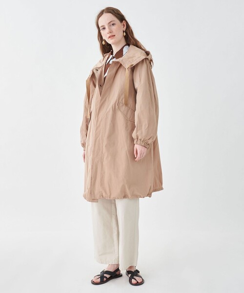 MACPHEE（マカフィー）の「ポリエステルコットンメモリークロス モッズコート（モッズコート・レディース・ブラック/ベージュ・36）」の3枚目の写真