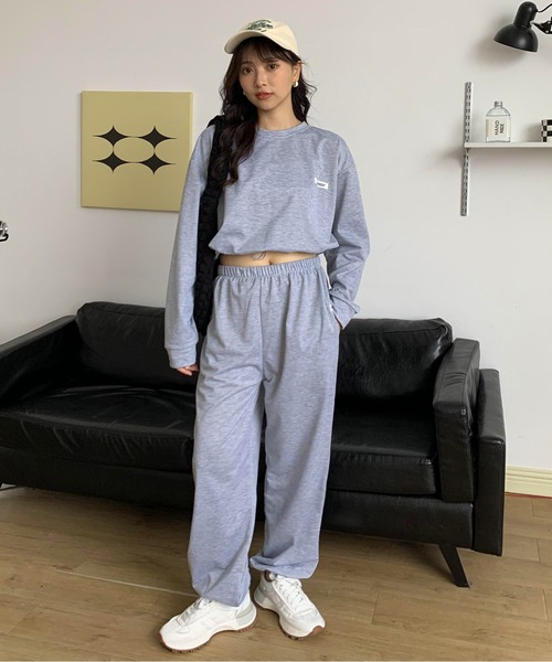 セール】【セットアップ】ショート丈トップス ジョガーパンツ